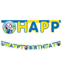 Happy Anniversaire Banner Decorata Party - Spidey & Son Incroyab