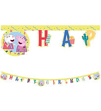 Happy Anniversaire Banner Decorata Party - Peppa Pig Désordonné 