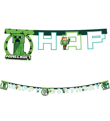 Decorata Party Happy Birthday Banner - Minecraft