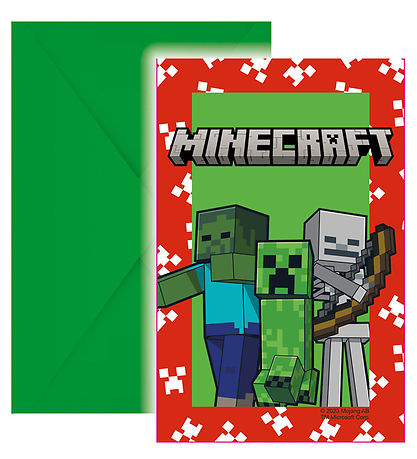 Invitations Decorata Party - 6 Pack - Minecraft Invitations Decorata Party - 6 Pack - Minecraft