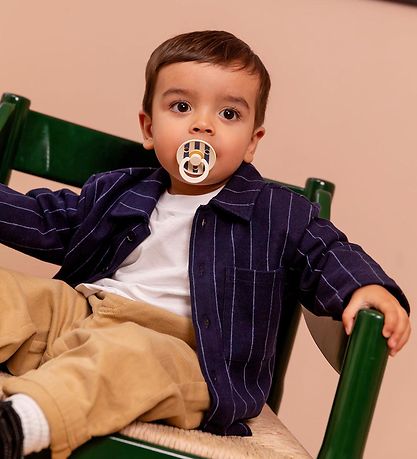 BIBS Colour Pacifiers - 2-Pack - Size 1 - Round - Ivory/Steel Bl BIBS Colour Pacifiers - 2-Pack - Size 1 - Round - Ivory/Steel Bl