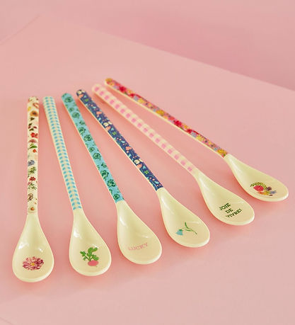 Rice Spoon - Melamine - Latte - Blue/Ravishing Radish