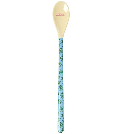 Rice Spoon - Melamine - Latte - Blue/Good Luck