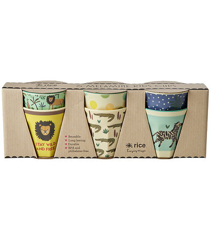 Tasses Rice - Mélamine - 6 pces - 160 ml - Bleu/Jungle Imprimé Tasses Rice - Mélamine - 6 pces - 160 ml - Bleu/Jungle Imprimé