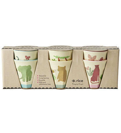Rice Kopper - Melamin - 6 stk. - 160 ml - Krem/Sweet Jungle