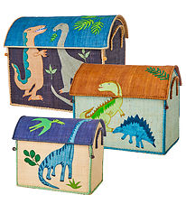 Rice Opbergmanden - Raffia - 3 st. - 52/45/37 cm - Dinosaur