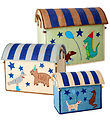 Rice Storage Baskets - Raffia - 3 pcs - 52/45/37 cm - Blue Pair Rice Storage Baskets - Raffia - 3 pcs - 52/45/37 cm - Blue Pair