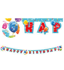 Happy Anniversaire Banner Decorata Party - Ballons scintillants