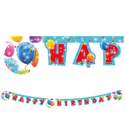 Decorata Party Happy Geburtstag Banner - Glitzernde Luftballons