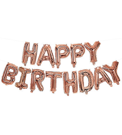 Decorata Party Foil balloons - 340 cm - Happy Birthday - Rose Go