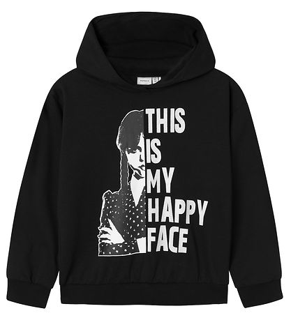 Name It Hoodie - Noos - NkfJxemi - Wednesday - Black w. Sylvg