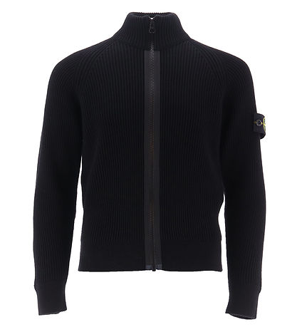Stone Island Cardigan - Wol - Zwart Stone Island Cardigan - Wol - Zwart