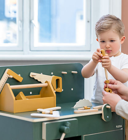 Flexa Gereedschapskist - Hout - Play - 4 Onderdelen - Mustard/Bi Flexa Gereedschapskist - Hout - Play - 4 Onderdelen - Mustard/Bi