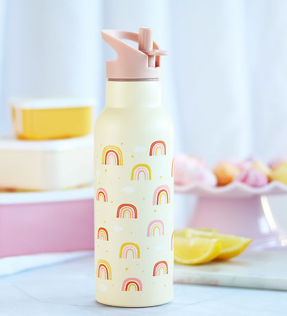 A Little Lovely Company Vattenflaska - 500 ml - Regnbågar