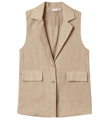 Name It Waistcoat - NkfFalinnen - Humus Name It Waistcoat - NkfFalinnen - Humus