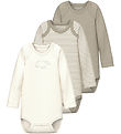 Name It Bodysuit L/æ - Noos - NbnBody - 3-Pack - Pure Cashmere
