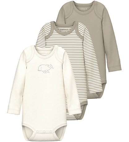 Name It Bodysuit L/æ - Noos - NbnBody - 3-Pack - Pure Cashmere Name It Bodysuit L/æ - Noos - NbnBody - 3-Pack - Pure Cashmere