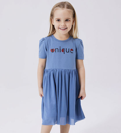 Name It Kleid k/æ - NmfFilera - Coronet Blue m. Glitter Name It Kleid k/æ - NmfFilera - Coronet Blue m. Glitter