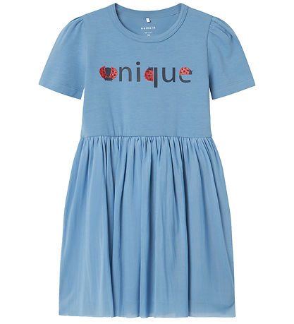 Name It Dress k/æ - NmfFilera - Coronet Blue w. Glitter