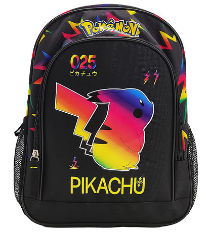 Pokémon Backpack - Medium+ - 37x26x12 cm - Black w. Neon print