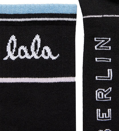 Lala Berlin Socks - Allena - Black w. Blue Lala Berlin Socks - Allena - Black w. Blue