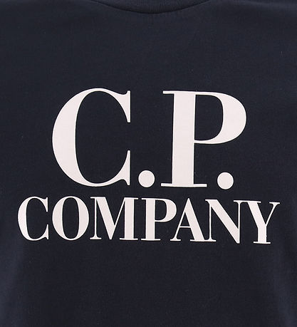 C.P. Company Tröja - Total Eclipse Blue/Vit m. Logo
