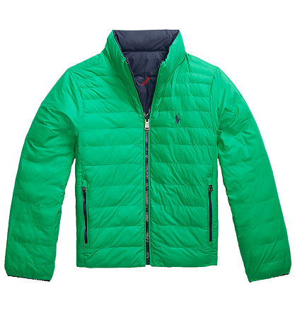 Polo Ralph Lauren Puffer Jacket - Reversible - Green/Navy w. Log Polo Ralph Lauren Puffer Jacket - Reversible - Green/Navy w. Log