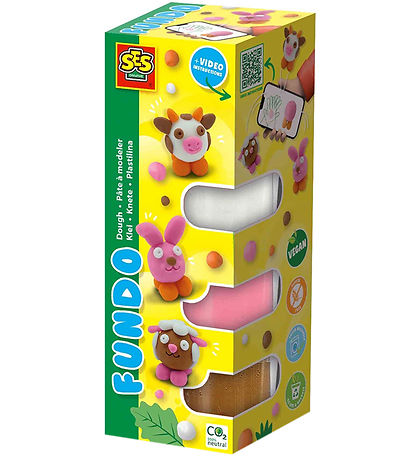 SES Creative Play Dough - 3x90gr/1x40g - FunDo Farm Animals SES Creative Play Dough - 3x90gr/1x40g - FunDo Farm Animals