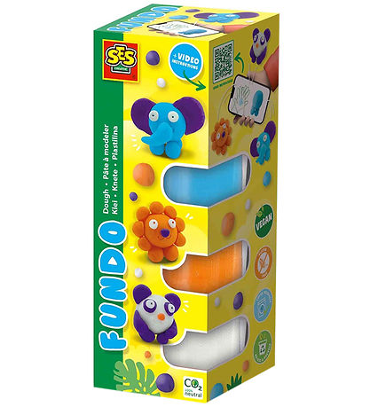 SES Creative Play Dough - 3x90gr/1x40g - FunDo Wild Animals