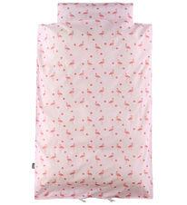Nørgaard Madsens Sängkläder - Baby - Rosa m. Flamingo/Blommor