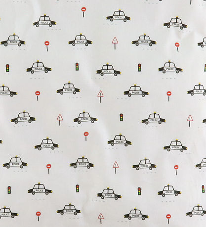 Nørgaard Madsens Bedding - Baby - White w. Police cars