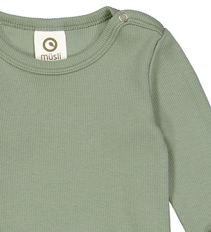 Müsli Bodysuit L/æ - Rib - Cozy Me - Poetry Green