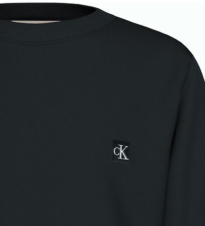 Calvin Klein Sweatshirt - Mono Mini Badge - Ck Black Calvin Klein Sweatshirt - Mono Mini Badge - Ck Black