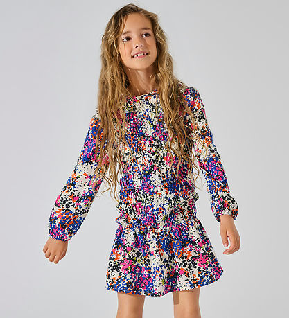 Kids Only Dress - LogLuva - Smock - Cloud Dancer/Multi Leo