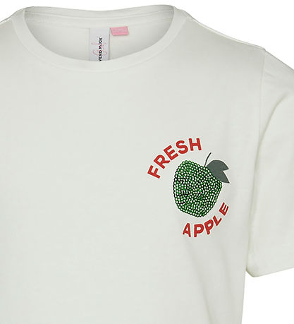 Vero Moda Girl T-Shirt - VmEllie - Snow White/W. Conditioner Gre