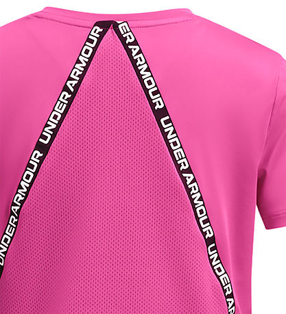 Under Armour T-Shirt - Knock-out - Rebel Roze m. Logostrepen