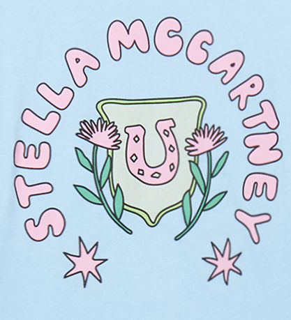 Stella McCartney Kids T-shirt - Light blue w. Pink