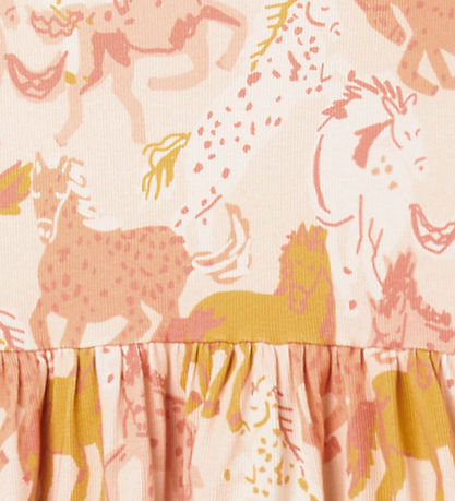 Stella McCartney Kids Kjóll - Rib - Bleikt/Appelsína M. Hestar Stella McCartney Kids Kjóll - Rib - Bleikt/Appelsína M. Hestar