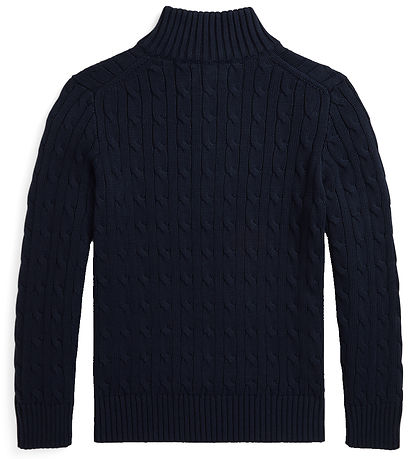 Polo Ralph Lauren Blouse w. Zipper - Knitted - Navy Polo Ralph Lauren Blouse w. Zipper - Knitted - Navy