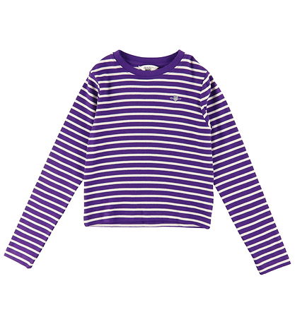 GANT Blouse - Cropped - Rib - Pansy Purple/White Striped