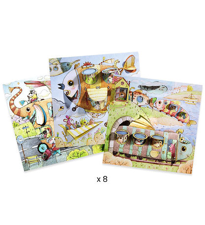 Djeco Coloring Sheet w. Small Doors - Malo's Trip