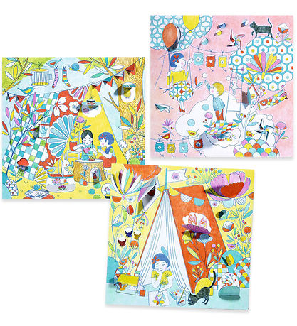 Djeco Coloring Sheet w. Small Doors - Les Cabanes De Nina