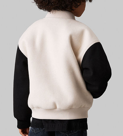Calvin Klein Jacket - Heather Varsity - Oatmeal Heather/Black Calvin Klein Jacket - Heather Varsity - Oatmeal Heather/Black