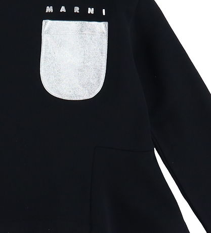 Marni Sweatshirt - Cropped - Black w. Silver
