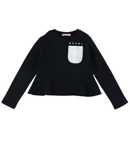 Marni Sweatshirt - Cropped - Black w. Silver