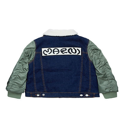Marni Puffer Jacket - Denim - Dark Blue/Army Green