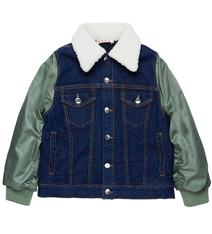 Marni Puffer Jacket - Denim - Dark Blue/Army Green Marni Puffer Jacket - Denim - Dark Blue/Army Green