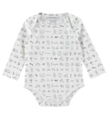 Emporio Armani Abdomen/Bodysuit L/æ - White/Beige w. Print