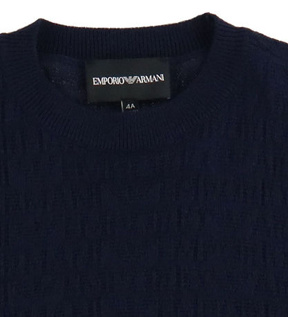 Emporio Armani Blouse - Acrylic/Wool - Navy w. Logos