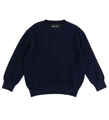 Emporio Armani Blouse - Acrylic/Wool - Navy w. Logos